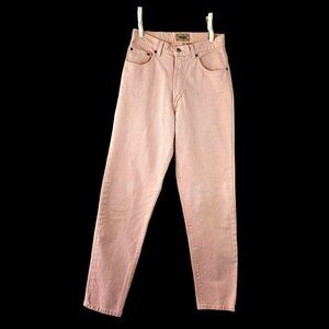 Chamonix Vintage Pink Denim Jeans Womens 8 High Rise 100% Cotton Straight Leg
